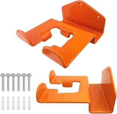 Heavy Duty Wandmontage Opslagrek voor Tuingereedschap - 2 Pack Oranje - Ideaal voor Garage en Tuin