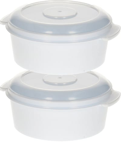 Plastic Forte Magnetronschaal - 2x - 500 ml - wit/transparant - kunststof - BPA vrij