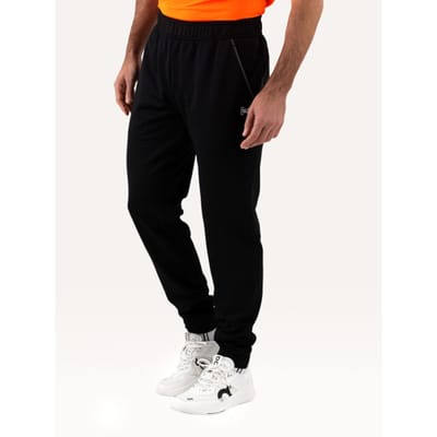 Sjeng Sports ORPHEUS Trainingsbroek Heren Zwart - Powerstretch met geometrische print - Tennis en Fitness - sneldrogend