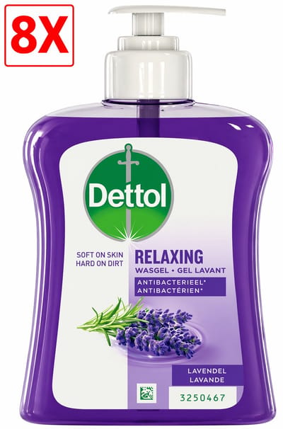 8 x Dettol Wasgel - Verzachtend met lavendel en druifextracten - Handzeep - 250 ml