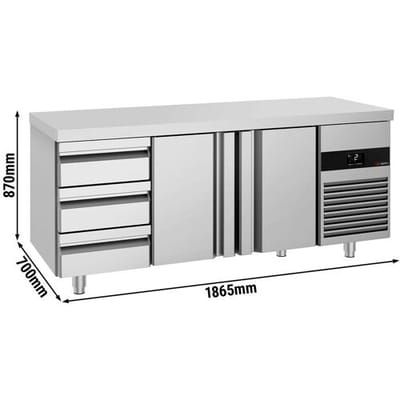 GGM Gastro Kühltisch PREMIUM - 1865x700mm - mit 2 Türen - 3 Schubladen