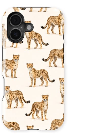 Safari Tough Case geschikt voor iPhone 17 | Premium hoesje met Safari Dieren Design | Geschikt voor Mag | Dieren Print Backcover geschikt voor iPhone 17 Cheetah