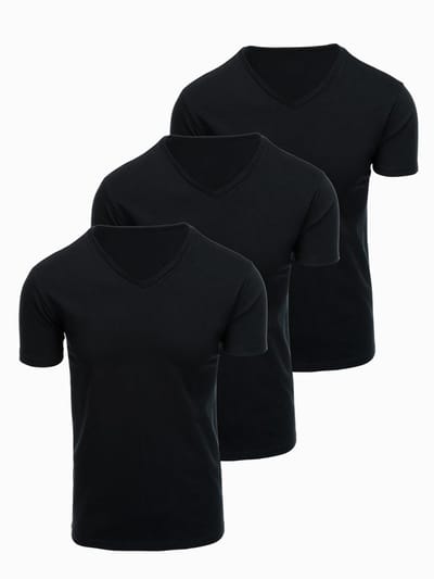 OMBRE T-shirt - Regular Fit - Korte Mouw - Effen Zwart S