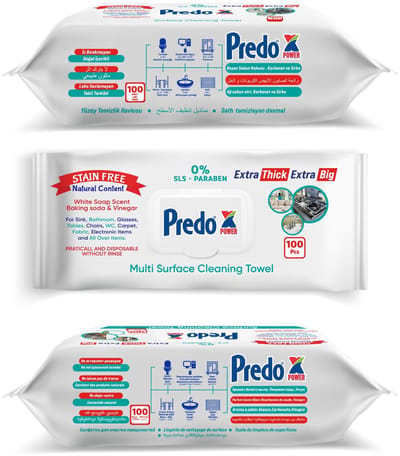 Predo Allesreiniger Doekjes - 300 Stuks (3 x 100) - Vochtige Schoonmaakdoekjes - Multi Surface - Keuken, Badkamer & Woonkamer
