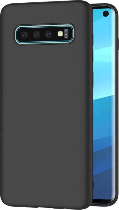 Soft Backcover Hoesje Geschikt voor: Samsung Galaxy S10 - Silicone - Zwart
