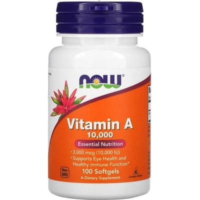 Nu voedingsmiddelen, vitamine A, 100 softgels 10,000 IU