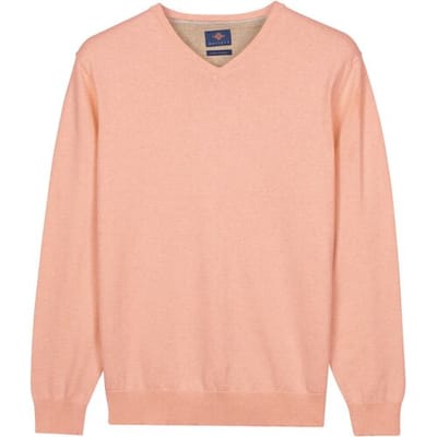 Baileys Trui Uni Color V-Neck Pima Cotton Dusty Rose / male