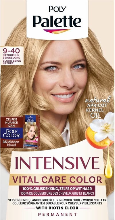 Poly Palette Intensive Vital Care Color Haarverf - 9-40 Natuurlijk Beigeblond