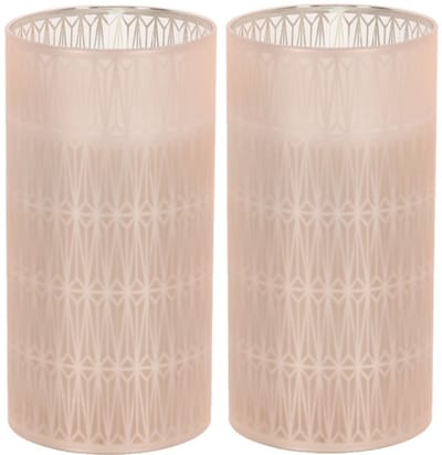 Home & Styling luxe LED kaars - 2x - in glas - warm wit - D7,5 x H15 cm - Stompkaarsen - Sfeer kaarsen