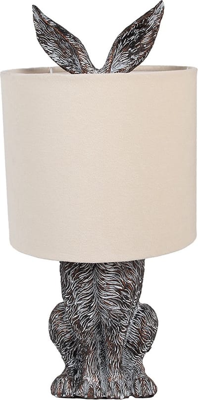 Clayre & Eef Tafellamp Konijn Ø 20x43 cm Bruin Beige Polyresin