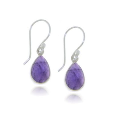 SilverGems zilveren oorhangers met druppelvormige cabouchon geslepen Aquamarijn