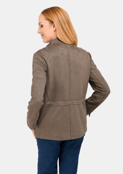 Blazer in zachte suèdelook - taupe - Gr. 38 van Goldner Fashion