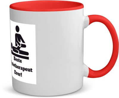 Akyol - beste fysiotherapeut koffiemok - theemok - rood - Beste fysiotherapeut - therapeut - cadeau - 350 ML inhoud