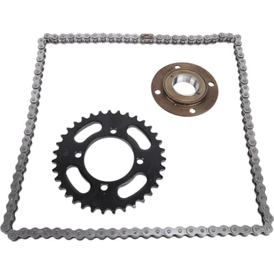 Ketting Tandwiel Kit Staal 420 76 Schakels Ketting 420 35T Achtertandwiel Tandloos Vliegwiel Modificatie black