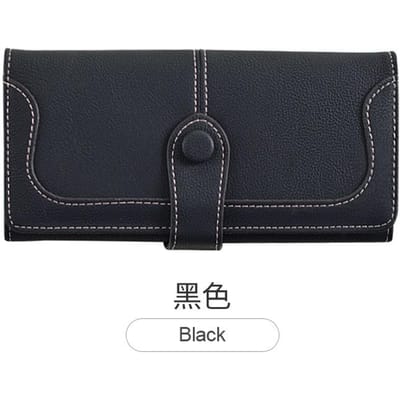 Vintage Elegante Lange Damesportemonnee met Meerdere Kaartsleuven, PU Leer Schattig Veelzijdig Dubbelgevouwen Zacht Leer Creditcard Nul Portemonnee