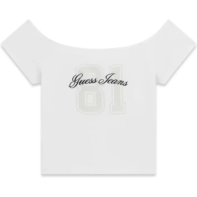 Guess Jeans Off Shoulder 81 Baby T-shirt Met Korte Mouwen Wit S Vrouw