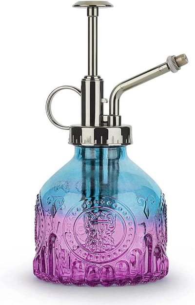 Retro Gegraveerde Planten Sprayfles 200 ml - Drukspuit voor Bloemen, Balkonplanten en Kantoorplanten, Blauw/Paarse Verfijning