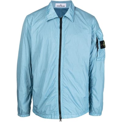 Stone Island Overhemd Middenblauw Heren Tops 771510223-V0046 L white
