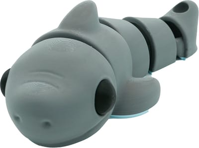 Flexibele haai beeld – Decoratief beeld - Nardo Grijs - 3d geprinte beeld – Unieke woondecoratie - 25CM