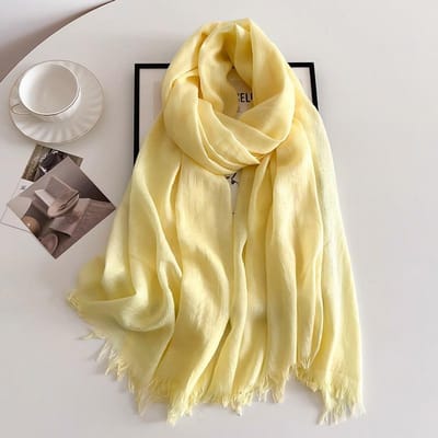 Grand Foulard Hijab Uni en Coton Long Châle Pashmina Musulman Foulard Féminin Turban Doux Bandes de Tête Pour Femmes Bandeau Luxe beige