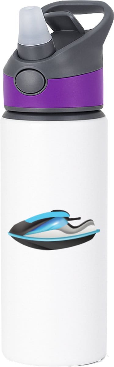 Hacebo® - Speedboten waterfles met rietje paars - Boten - Schippers - Speedboot - voertuig - watervoertuig - water fles - 650ML