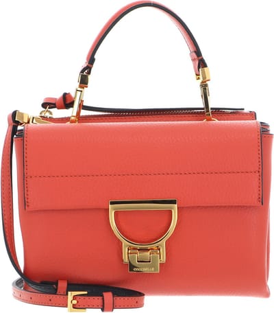 COCCINELLE Leren Schoudertas Avondtas Arlettis Handbag Grainy Leather Grenadine Red Lichtrood