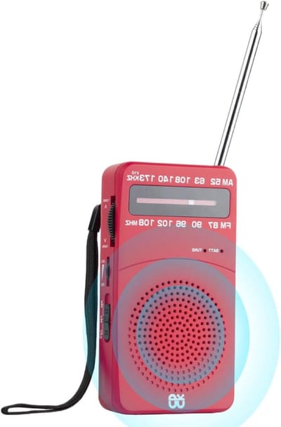 Draagbare Radio - Compacte Ontvanger - Noodsituaties Luisteren - Krachtige Ontvangst - 12.9 x 7.2 cm - Rood