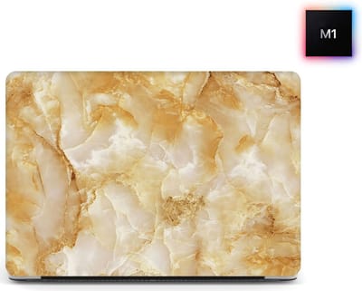 Laptophoes - Geschikt voor MacBook Pro M1 Hoes Case - 13 inch - A2338 (2020) - Marmer Goud Extra