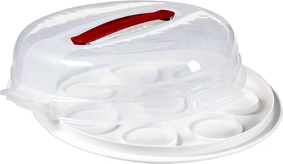Cake box - Muffin box - Cupcake bewaardoos - Taartdoos - Chef@home Quichedoos - Curver - 2 in 1 - Vaatwasser & Vriezer bestendig - BPA vrij