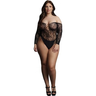 Shots - Le Désir Wonder Strass Bodysuit - Plus Size black Queen Size