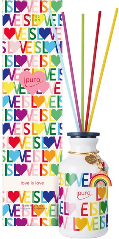 geurstokjes love is love rainbow 240 ml- vanille - aardbei - rode bloemen