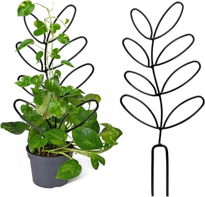Decoratieve Tuin Trellis van 12.4 Inch voor Potplanten, Mini Bladvormige Steun voor Groenten, Erwt en Klimplanten