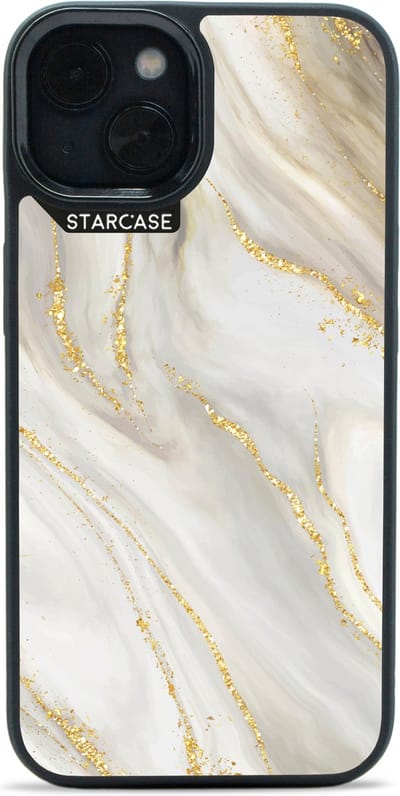 iPhone 13 hoesje - magsafe hoesje / Starcase Marble & Gold- Marmer en Goud / iPhone hoesje met Magsafe - Prestige Case