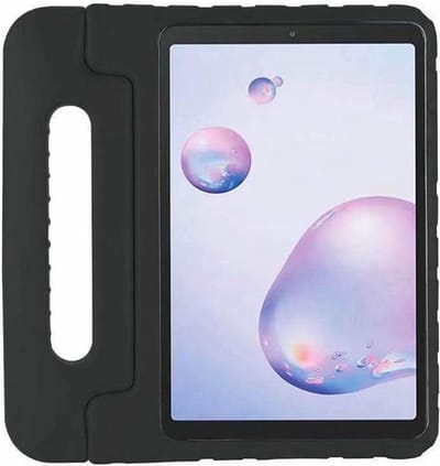 Kinder Tablethoes met Handvat Zwart Geschikt voor Samsung Galaxy Tab A7 (2020 / 2022) - Tablethoes Kindvriendelijk - Beschermhoes voor Kinderen - Shockproof - met Standaard - Tegen Vallen