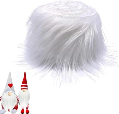 Faux Fur Strips voor DIY Creaties, Kerst- en Halloween Decoratie, 5cm x 1.5m (Wit) - Ideaal voor Kostuums en Ambachten
