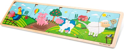 New Classic Toys® Houten Boerderij Legpuzzel - 4 in 1 puzzel - Boerderijdieren - FSC