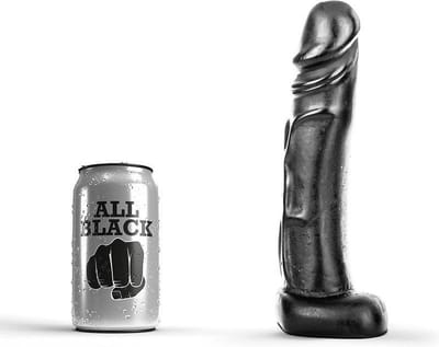 All Black Zwarte realistische dildo -22 cm