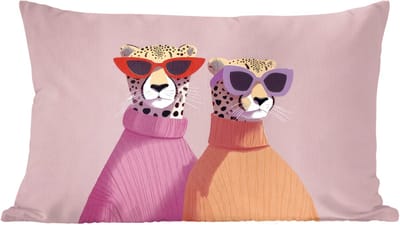 Sierkussens - Kussentjes Woonkamer - 60x40 cm - Jachtluipaarden - Zonnebrillen - Truien