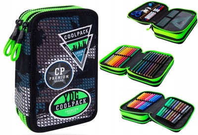 CoolPack Jumper 3 Dubbel Case met Inhoud Grijze Badges