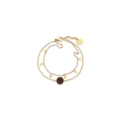 Kerbholz Dames Armband edelstaal / hout One Size Goud 32021754