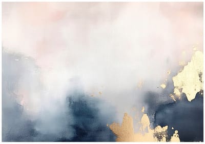 WALLARENA - Fotobehang - 150x105 cm - abstract gouden en grijze fotobehang voor slaapkamer en salon van vliesbehang