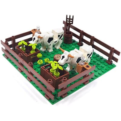 MOC Schapen & Paardenboerderij Bouwstenen Dierlijk Kippennest Panda Koeienstal Dierentuin Simulatie Experiment Bakstenen Speelgoed Kinderen Cadeau PDF Insturction