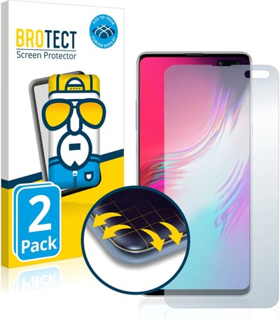 BROTECT - Screenprotector voor Samsung Galaxy S10 5G - Folie Beschermfolie transparant volledig dekking - 2 Stuks