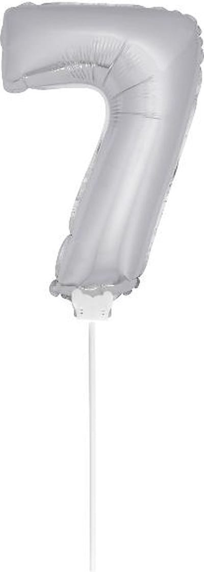 Folat - Folieballon cijfer mini Silver Number 7