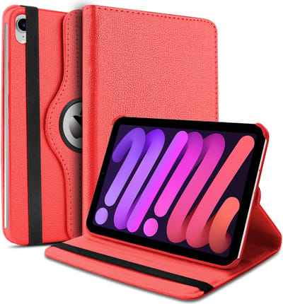 Tablet Hoes geschikt voor iPad Mini 7 (A17 Pro 2024) hoes 360° draaibare Bookcase - Rood