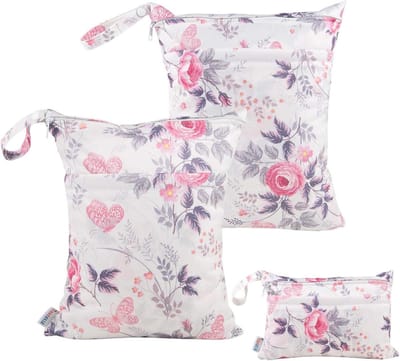 Luierzakken - Wetbags Opbergzakken - Babyverzorging Onderweg - Waterdicht Polyester - 3 Stuks - Bloemen