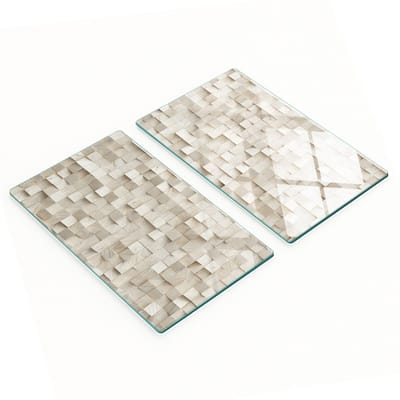 Multifunctionele decoratieve keukenplanken van gehard glas en hout, 2x30x52 cm