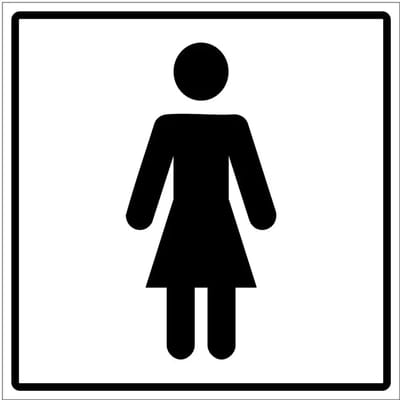 Dames toilet bordje | gecoat dibond materiaal | 10 x 10 cm