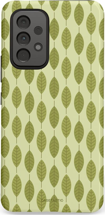 Casetastic hoesje geschikt voor Samsung Galaxy A53 (2022) 5G - Dubbellaagse bescherming - Bladerenpracht in het groen - Fashion Case - Crème Olijfgroen