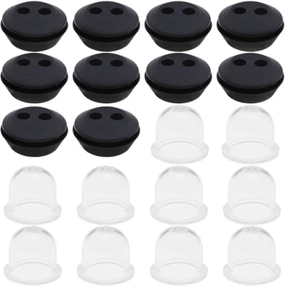 Dailygoods - Rubber Grommet - Brandstof Tank Seal - 10 - Zwart en Transparant - Benzine Brandstof Primer Lamp - Geschikt voor Grasmaaier en Trimmers